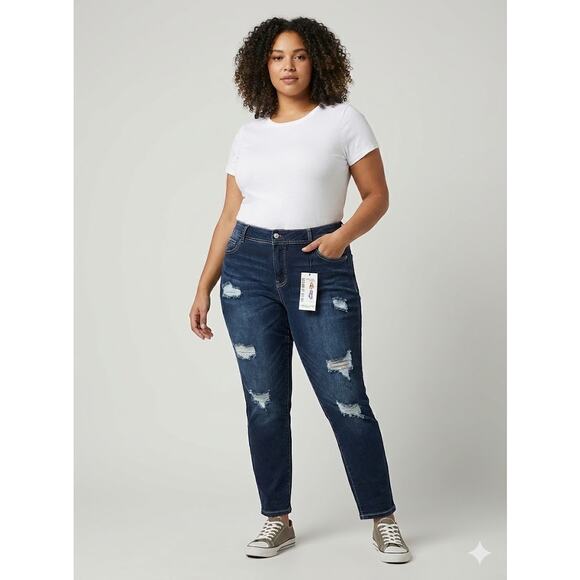 WallFlower Jeans Plus Size 20 Luscious Curvy Skinny Dark Wash Distressed NWT - Picture 11 of 11